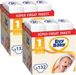 Evy Baby 1 Numara Yenidoğan 132'li 2 Paket Bebek Bezi