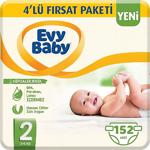 Evy Baby 2 Beden Mini 4'Lü Fırsat Paketi 152'Li Bebek Bezi