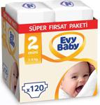 Evy Baby 2 Numara Mini 120 Adet Süper Fırsat Paketi Bebek Bezi