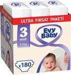 Evy Baby 3 Numara Midi 60'lı 3 Paket Bebek Bezi