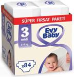 Evy Baby 3 Numara Midi 84 Adet Süper Fırsat Paketi Bebek Bezi