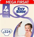 Evy Baby 4 Numara Maxi 324'lü Mega Fırsat Paketi Bebek Bezi