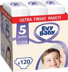 Evy Baby 5 Numara Junior 40'lı 3 Paket Bebek Bezi