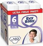 Evy Baby 6 Numara Ekstra Large 34 Adet 3'lü Paket Bebek Bezi