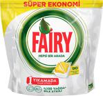 Fairy Hepsi Bir Arada Limon 90'Lı 3 Adet Bulaşık Makinesi Tableti