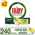 Fairy Hepsi Bir Arada Limon Kokulu 240 Yıkama Bulaşık Makinesi Deterjanı Tableti - Kapsülü