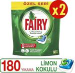 Fairy Hepsi Bir Arada Limon Özel Seri 90 Adet 2'li Paket Bulaşık Makinesi Tableti