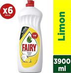 Fairy Limon Bulaşık Deterjanı 6X650 Ml Fırsat Paketi