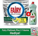 Fairy Platinum 72 Yıkama Bulaşık Makinesi Deterjanı Kapsülü + 750Ml Losyon