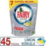 Fairy Platinum Limon Kokulu 45'li Bulaşık Makinesi Kapsülü