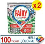 Fairy Platinum Plus Ferah Mavi Hızlı Çözünme 50 Adet 2'li Paket Bulaşık Makinesi Tableti