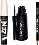 Farmasi Makyaj Seti Zen Maskara + Eyeliner (Kalın Uçlu) + Göz Kalemi (Siyah)