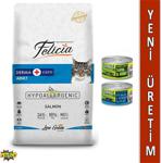 Felicia Somonlu Yetişkin Kedi Maması 12 Kg + 2 Jungle Konserve Kedi Maması 85 Gr