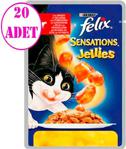 Felix Sensations Sığır Etli ve Domatesli 100 gr 20'li Paket Yetişkin Kedi Konservesi