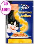 Felix Sensations Somonlu ve Karidesli 100 gr 20'li Paket Yetişkin Kedi Konservesi