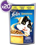 Felix Sensations Tavuklu ve Havuçlu 100 gr 20'li Paket Yetişkin Kedi Konservesi