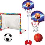 Fen Toys-Dede Futbol Kalesi Ayaklı Basketbol Potası Çocuk Oyuncakları