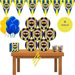 Fenerbahçe Taraftar Doğum Günü Parti Malzemeleri Süsleri Seti - 8 Kişilik