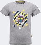 Fenerbahçe Unisex Çocuk Gri Trıbun 6 Renk Logo Tshırt