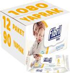 Fibril Baby Sensitive 90 Yaprak 12'Li Paket Islak Bebek Havlusu