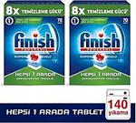 Finish 2 Adet Hepsi Bir Arada Bulaşık Makinesi Deterjanı 70 + 70 Tablet