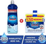 Finish Bulaşık Makinesi Parlatıcı 800 Ml+ Bulaşık Makinesi Deterjanı Makine Temizleyici 2X250