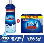 Finish Bulaşık Makinesi Tuzu 3000 Gr + Finsih Parlatıcı 800 Ml