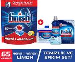 Finish Finish Hepsi Bir Arada 65 Tablet Bulaşık Makinesi Deterjanı + Temizlik Ve Bakım Seti 86905705364923