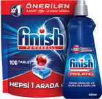 Finish Hepsi Bir Arada 100'lü Bulaşık Makinesi Tableti + 400 ml Parlatıcı