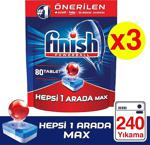 Finish Hepsi Bir Arada 80 Adet 3'lü Paket Bulaşık Makinesi Tableti