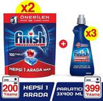 Finish Hepsi Bir Arada Tablet 100X2 + Finish Parlatıcı 3X400 Ml