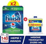 Finish Hepsi Bir Arada Tablet 140'Lı+Makine Temizleyici 2X250 Ml