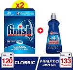 Finish Klasik 120'li Tablet Bulaşık Makinesi Deterjanı + Parlatıcı 400 ml