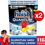 Finish Powerball Quantum Max Limon 58 Adet 2'li Paket Bulaşık Makinesi Tableti