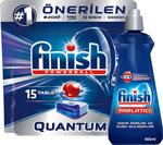 Finish Quantum 15 Adet Bulaşık Makinesi Tableti Deterjanı + 400 ml Parlatıcı