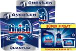 Finish Quantum 60 Adet 2'Li Paket Bulaşık Makinesi Tableti + Temizlik Ve Bakım Seti