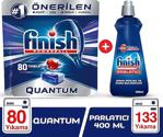 Finish Quantum 80'li Bulaşık Makinesi Tableti + 400 ml Parlatıcı