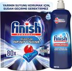 Finish Quantum Infinity Shine 80'Li Bulaşık Makinesi Tableti + 800 Ml Parlatıcı