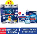 Finish Quantum Limon Bulaşık Makinesi Deterjanı 2 X 60 Tablet + Temizlik Ve Bakım Seti