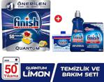 Finish Quantum Limonlu Bulaşık Makinesi Deterjanı 50 Tablet + Temizlik Ve Bakım Seti