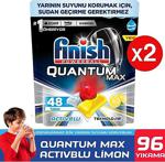 Finish Quantum Max 96 Kapsül Bulaşık Makinesi Deterjanı Tableti Limon (48X2)