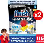 Finish Quantum Max Limon X2 Bulaşık Makinesi Deterjanı 58 Kapsül