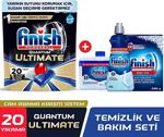 Finish Quantum Ultimate 20 Kapsül Bulaşık Makinesi Deterjanı Tableti + Temizlik Ve Bakım Seti