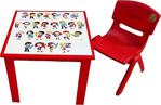 Fiore Çocuk Masa Sandalye Takımı Kırmızı Alfabe 1-3 Yaş İçin