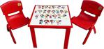 Fiore Çocuk Masa Sandalye Takımı Kırmızı Prenses 2S