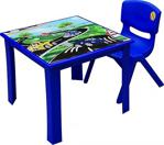 Fiore Çocuk Masa Sandalye Takımı Mavi Araba 1-3 Yaş İçin