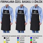 Fi̇rma İsmi̇ne Özel Baskili 3Lü Önlük Paketi̇ (Siyah) İş Önlüğü