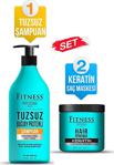 Fitness Professional Parabensiz Arındırıcı Tuzsuz Şampuan & Kuru Yıpranmış Saçlara Yoğun Onarıcı Keratin Saç Maskesi Seti