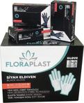 Floraplast Glove L Beden Tpe/Pe Pudrasız Tek Kullanımlık Siyah Elastik Eldiven 100 Adet