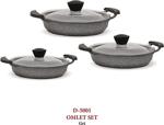 Fms Döküm Granit 6 Parça Omlet Set Gri